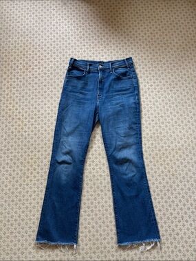 MOTHER Indigo Flare Jeans with Raw Hem